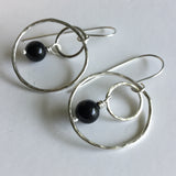 Black Onyx Double Hoop Earrings