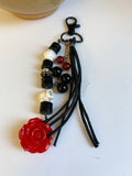 Rose and Skulls Purse Charm