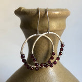 Garnet Hoop Earrings