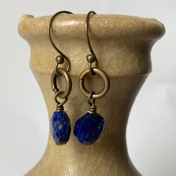 Lapis Lazuli Coin Earrings