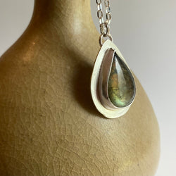 Golden Labradorite Teardrop Necklace