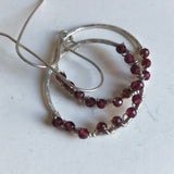 Garnet Hoop Earrings