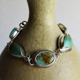 Alacron Turquoise Link Bracelet in Sterling Silver