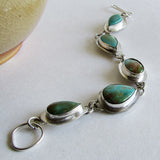 Alacron Turquoise Link Bracelet in Sterling Silver