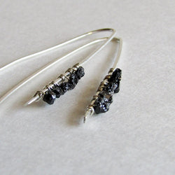 Rough Black Diamond Earrings