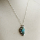 Carved Kingman Turquoise Leaf Necklace