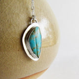 Carved Kingman Turquoise Leaf Necklace