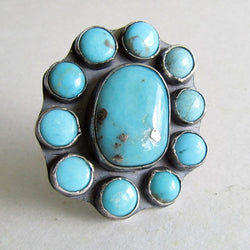 Campitos Turquoise Cluster Ring - Size 9