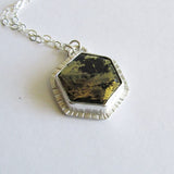 Hexagon Necklace - Pyrite in Chalcedony