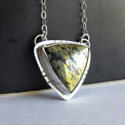 Triangle Pyrite Necklace - Pyrite in Chalcedony