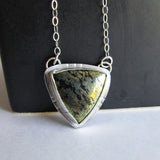 Triangle Pyrite Necklace - Pyrite in Chalcedony