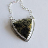 Triangle Pyrite Necklace - Pyrite in Chalcedony
