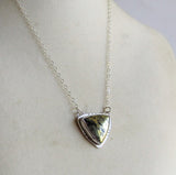 Triangle Pyrite Necklace - Pyrite in Chalcedony