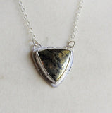 Triangle Pyrite Necklace - Pyrite in Chalcedony