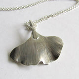 Ginkgo Leaf Necklace in Sterling Silver