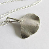 Ginkgo Leaf Necklace in Sterling Silver