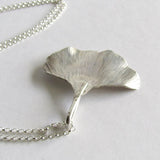 Ginkgo Leaf Necklace in Sterling Silver