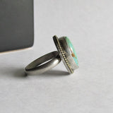 Kingman Turquoise Ring with 18K Gold Accent - Size 5 Ring