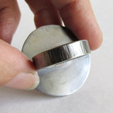 Big Round Pyrite Statement Ring - Size 10