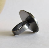 Big Round Pyrite Statement Ring - Size 10