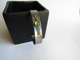 Peridot Cuff Bracelet with Filigree Detail