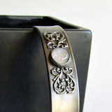 Moonstone and Filigree Sterling Silver Cuff - Made To Order