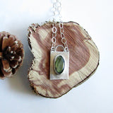 Labradorite Necklace with Hammered Edge