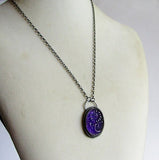 Purple Glass Floral Necklace