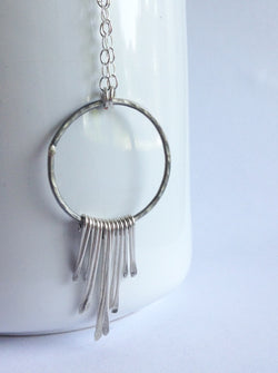 Boho Style Sterling Silver Fringe Necklace