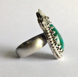 Chrysocolla Flower Ring - Size 9 Ring