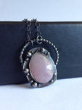 Pink Sapphire Teardrop Necklace