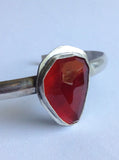 Faceted Carnelian Cuff Bracelet - Medium Size
