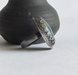Green Fancy Jasper Statement Ring - Size 5