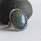 Green Fancy Jasper Statement Ring - Size 5