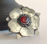 Carnelian Tudor Rose Statement Ring