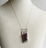 Handmade Red Plume Agate Necklace