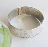 Wide Hammered Sterling Silver Bangle Bracelet