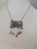Reticulated Silver and Spinel Necklace