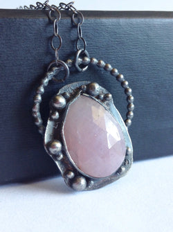 Pink Sapphire Teardrop Necklace