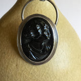 Vintage Black Glass Cameo Necklace