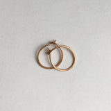 Rose Gold Hoop Earrings - 3/8” Sleeper Hoops