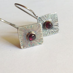 Garnet Sunburst Earrings