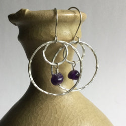 Hoop Earrings with Amethyst