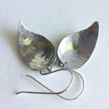 Textured Sterling Silver Leaf Earrings