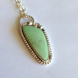 Variscite Necklace with Flowers
