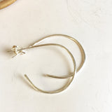 Hammered Sterling Silver Hoop Earrings - 1 1/8"