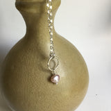 Pink Pearl Hoop Necklace