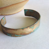 Verdigris Patina Bronze Cuff Bracelet