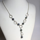 Black Pearl Hoop Necklace