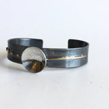 Modern Sterling Silver and Gold Cuff Bracelet